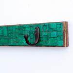 Emerald Green Wall Coat Rack Handmade Paper..