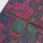 Coasters Handmade Paper Abstract Red Stained Glass