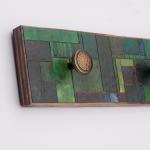 Wall Coat Rack Handmade Green Mosaic Paper
