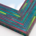 Wall Mirror Colorful Thin Striped Handmade Paper..